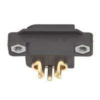 Conector XT60IE macho para panel con 3 pines (2+1), pin extra para datos [35A/60A]